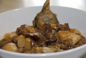 estofado de buey con castañas